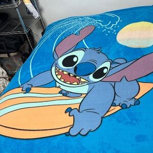Disney Stitch Blue and Tan Blanket